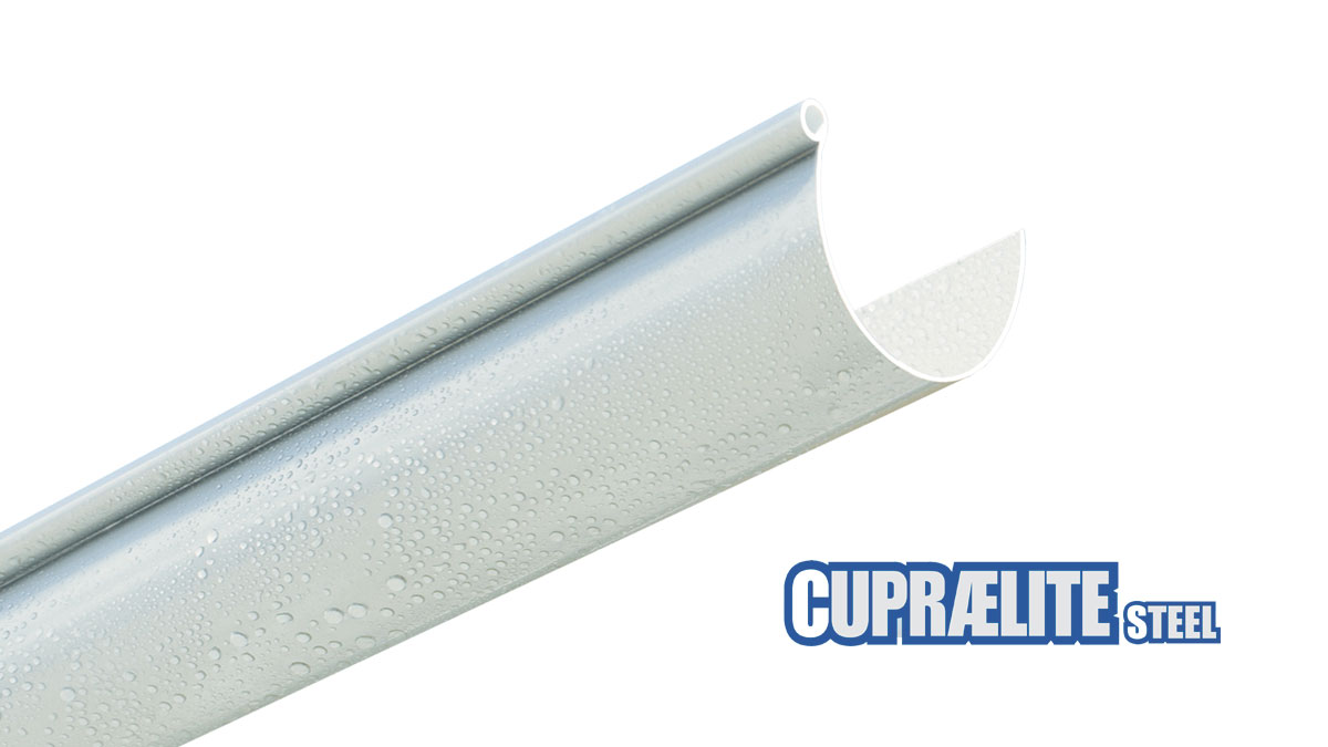 Gouttière de 25 plastique métallisée aspect zinc CUPRAELITE STEEL