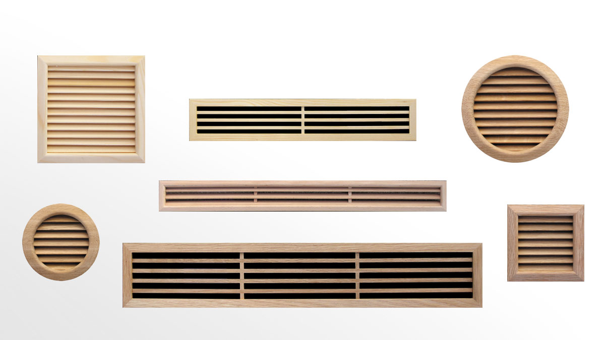 Grilles de ventilation en bois